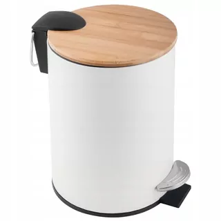 Yoka Home kovový kúpeľňový kôš, 3l, biely